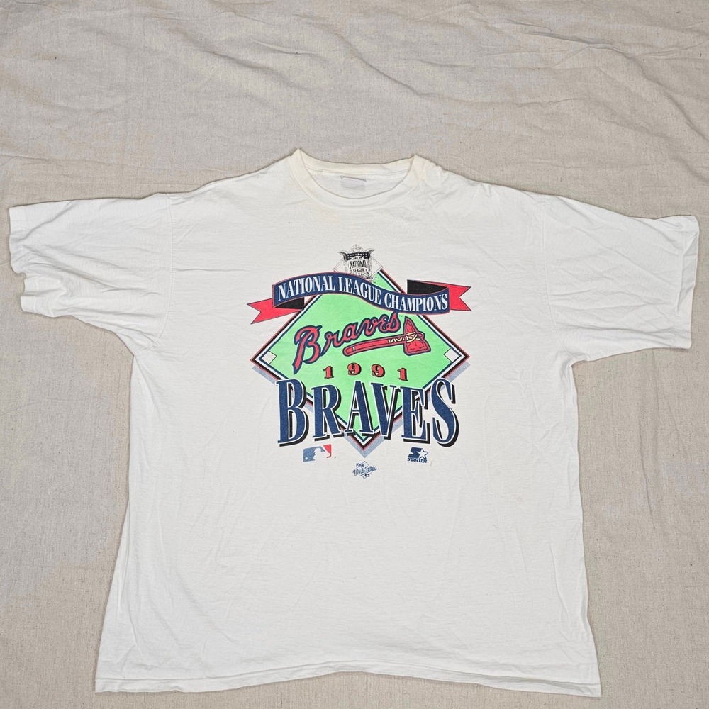 Starter Atlanta Braves 1991 National League Champions MLB T-Shirt White SS